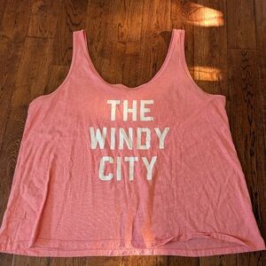 Old Navy Ladies Crop Tank Top The Windy City Chicago Coral Size XXL